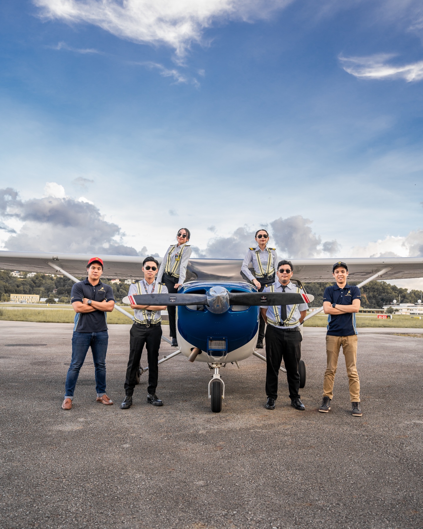 Aviation professionals training with Layang Layang Flying Academy