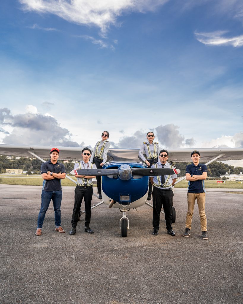 LLFA students with the GameBird GB1 aerobatic aircraft