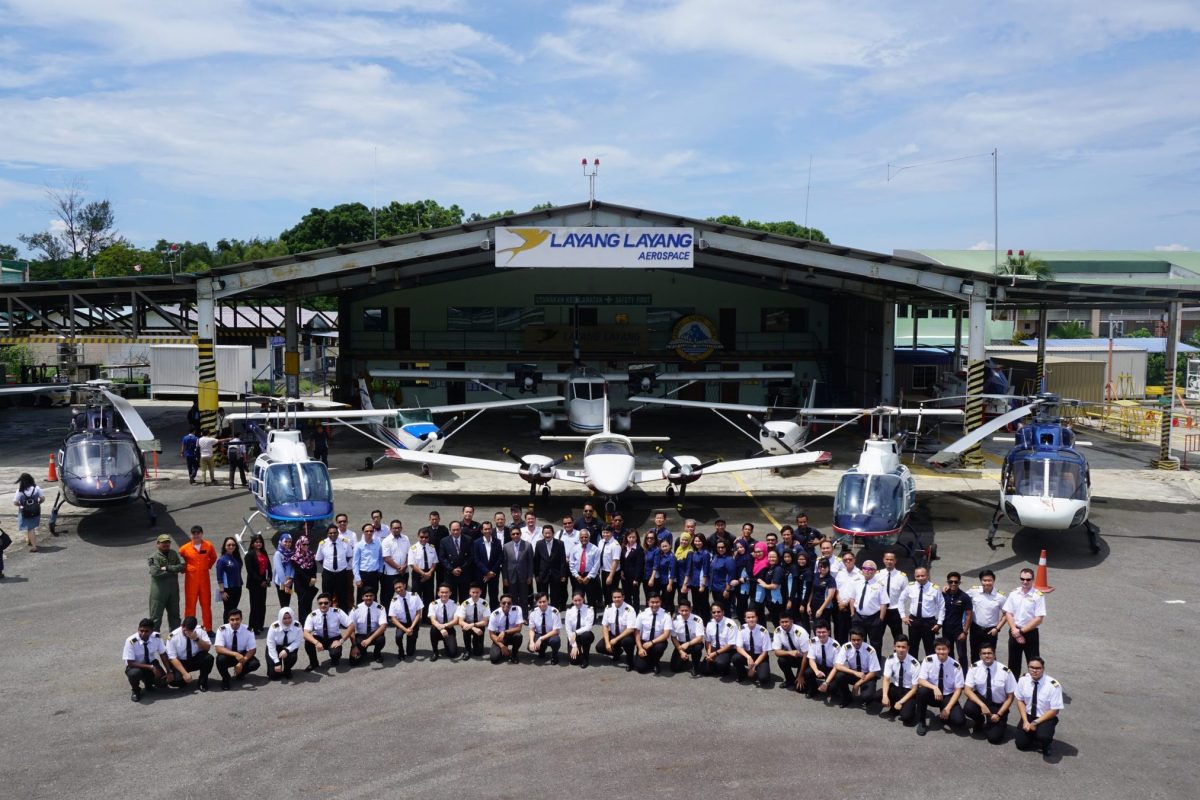 The LLFA training fleet lined up outside the Layang Layang Aerospace hangar